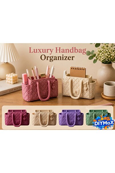 DIYMaX Lux Çanta Tasarımlı Masaüstü Organizer Kalemlik - Renk Kişiselleştiril...