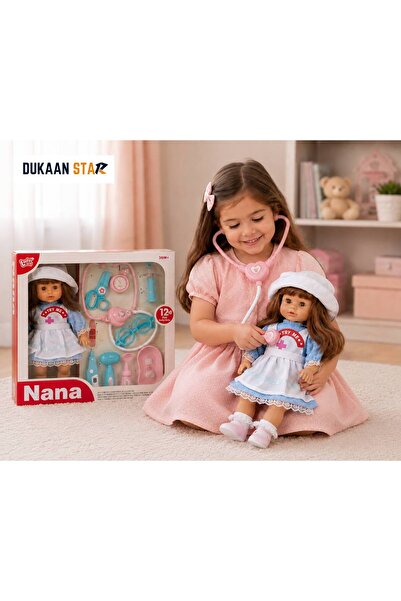 dukaan star دمية طبيبة للأطفال مع أدوات طبية تعليمية – 12 قطعة