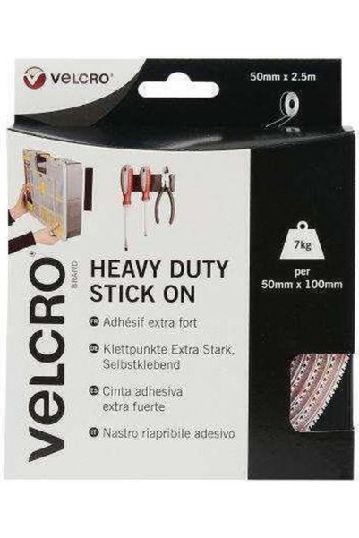 Velcro Βαρέως Τύπου Αυτοκόλλητη Λευκή Ταινία Βέλκρο 50mmx2.5m 1 τεμάχιο Κωδικ...