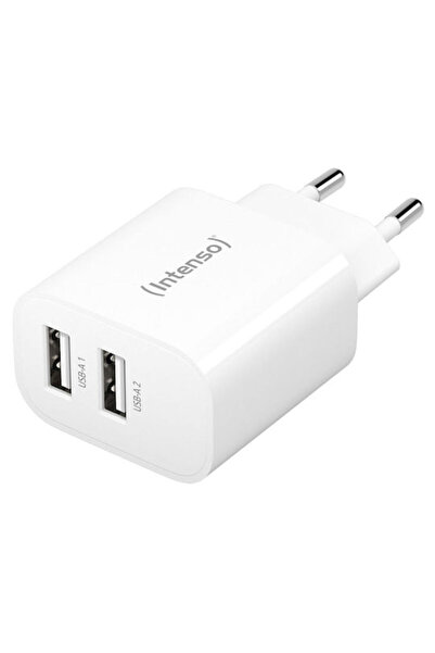 Intenso Φορτιστής Χωρίς Καλώδιο με 2 Θύρες USB-A 24W Λευκός (W24AA)