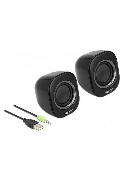 DELOCK 27002 Ηχεία Υπολογιστή 2.0 με ισχύ 2W Μαύρο / Γκρι