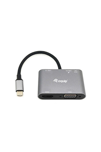 EQUIP Σταθμός σύνδεσης USB-C με HDMI 4K, PD και συνδέσεις οθονών για 2 οθόνες...