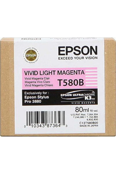 EPSON T580B Γνήσιο Μελάνι Εκτυπωτή InkJet Ανοιχτό Ματζέντα (C13T580B00)