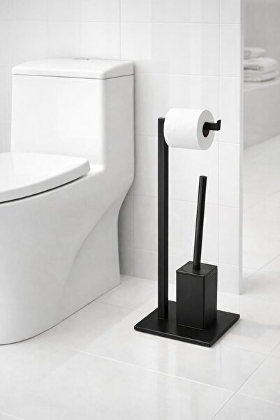 SANITEXPERT Suport WC Premium 2 în 1 – Port hârtie igienică și perie WC din i...
