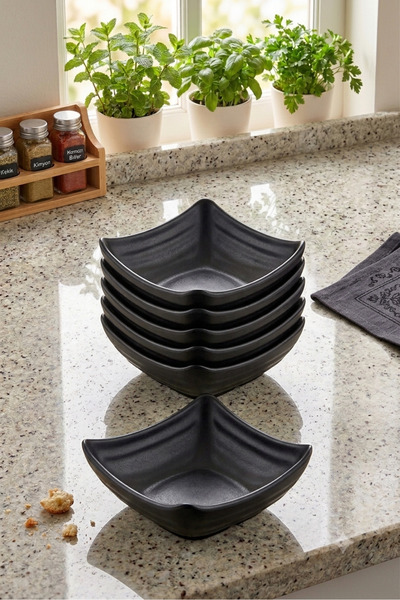 BİODATA 6 Pieces Unbreakable Melamine Square Mini Sauce Bowl and Snack Bowl 1...