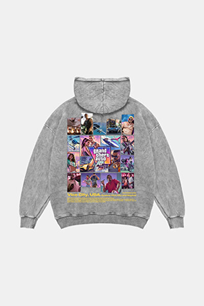 Sekizbiraltı New Game Story Graphic Printed Washable White Oversize Unisex Ho...
