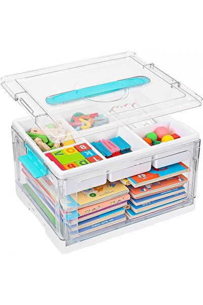 AZONEE Large Plastic Craft Organizers and Storage, Clear Art Supply Organizer...