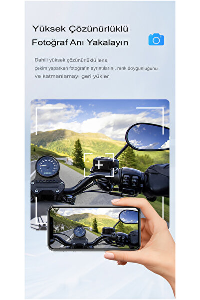 RAYLAX 1080P Kameralı Bluetooth Motosiklet Kask Kulaklığı WiFi DVR Interkom Gürültü Engelleyici Mikrofonlu Kask İçi Kulaklık