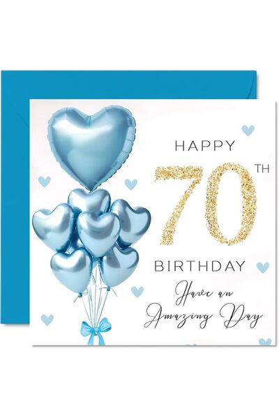 Stuff4 95th Birthday Cards for Men - Blue Glitter Balloons - Happy Birthday C...