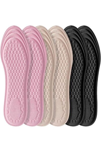 Yelajoy 3 Pairs Trimmable Massage Insoles for Woman and Man, Breathable Cushi...