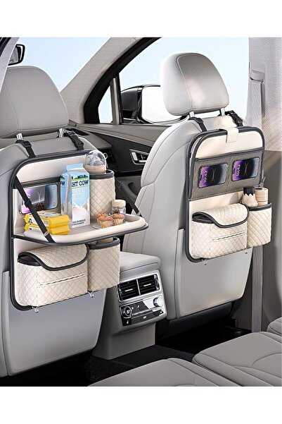 Tazweeq Backseat Car Organizer, Car Back Seat Organizer with Foldable Tray, C...