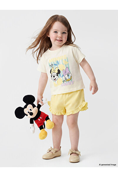 LC Waikiki Original Minnie Mouse Printed Baby Girl Shorts Set