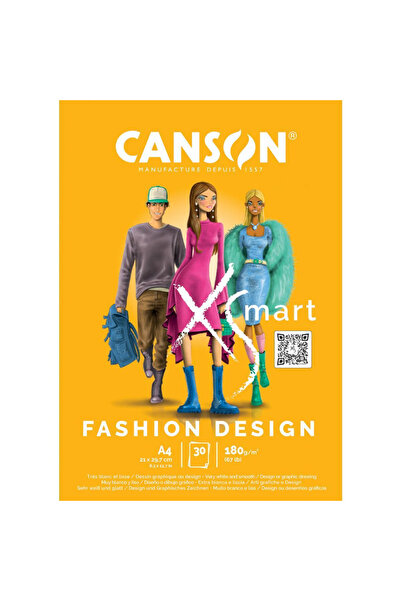 Canson Xsmart Fashion Design Çizim Defteri A4 180 Gram 30 Yaprak