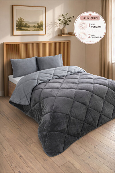Formeya Premium Çift Taraflı Wellsoft Yorgan Seti Battal Boy 215x235 cm – 2 a...