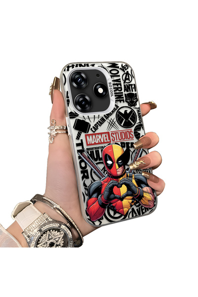 Hontinga Tecno Spark 10 Pro Compatible Marvel Patterned Silicone Edge Hard Ba...