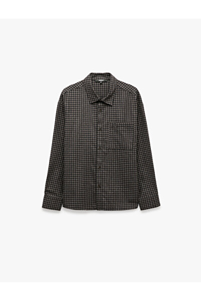 Koton Comfortable Fit Cotton Long Sleeve Pocketed Buttoned Plaid Lumberjack S...