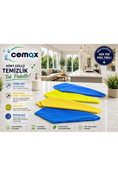 CEMAX TEMİZLİK BEZİ 4 GÜÇLÜ TEMİZLİK TEK PAKETTE