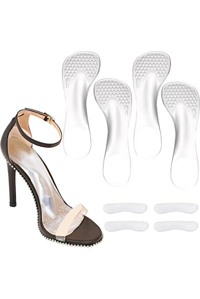 SYOSI 2 Pairs 3/4 Gel High Heel Insoles and 2 Pairs Heel Pads for Shoes, Self...