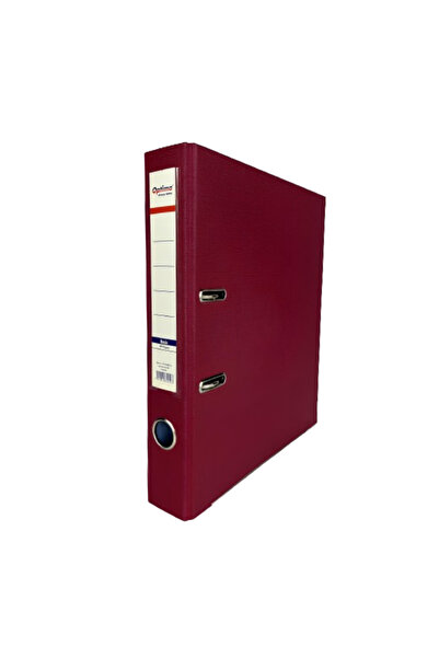 Optima A4 File, Laminated Pp/Paper, Metallic Edge, 50 Mm, Basic - Cherry, White