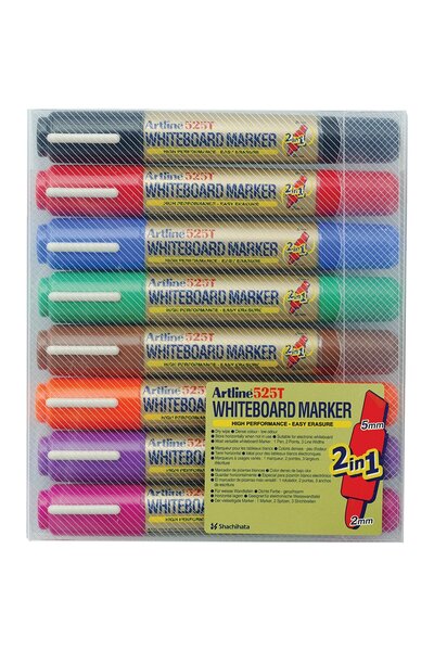 artline Marker Pentru Tabla De Scris 525T, Doua Capete - Varf Rotund 2.0Mm/Te...