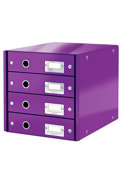 Leitz Cabinet Cu Sertare Wow Click &Amp; Store, 4 Sertare, Carton Laminat, A4...
