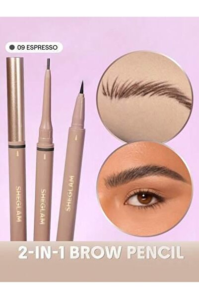 SHEGLAM On Demand 2 in 1 Brow Eyebrow Pencil 09 Espresso