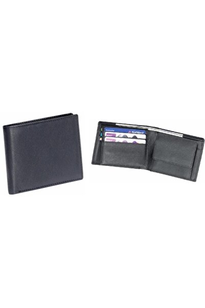 Falcon Men's Wallet , Black Leather , Falcon, Black, 11.5 x 9.5 x 2 cm