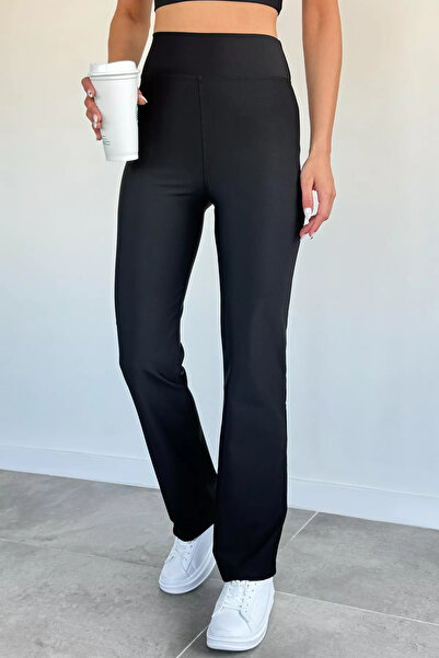 Aryena Black Women's High Waist Diver Bootcut Model Tights