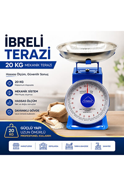 Genel Markalar Mekanik İbreli Terazi 20 Kg – Kefeli Tartı, Kantar, Hassas Ölçüm