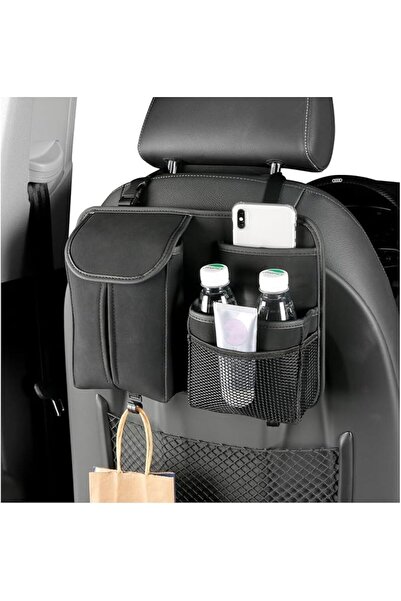X SPRING Car Back Seat Organizer, Leather Hanging Storage with Tissue Box Hol...
