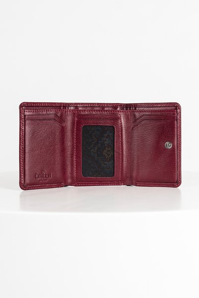 BAYDERİ Ceska Leather Wallet Claret Red