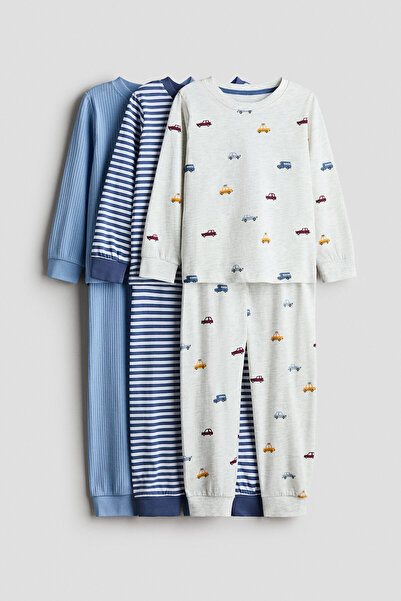 H&M 3'lü Pamuklu Pijama Takımı