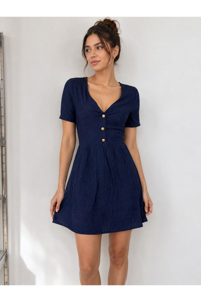 VERYMODA Buttoned V-Neck Dress