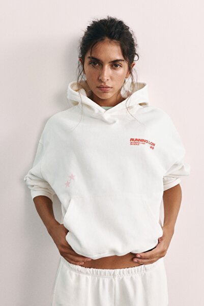 Pull & Bear Running grafik baskılı kapüşonlu sweatshirt