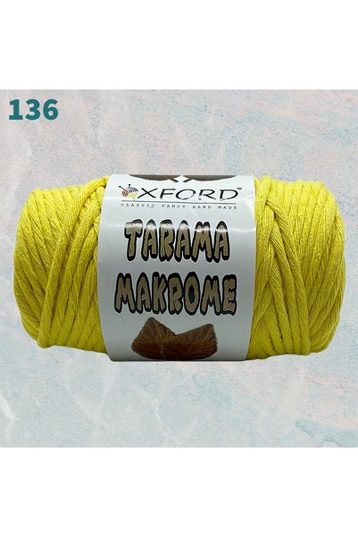 Oxford İplik Tarama Macrame 5 mm - 136 Vibrant Yellow