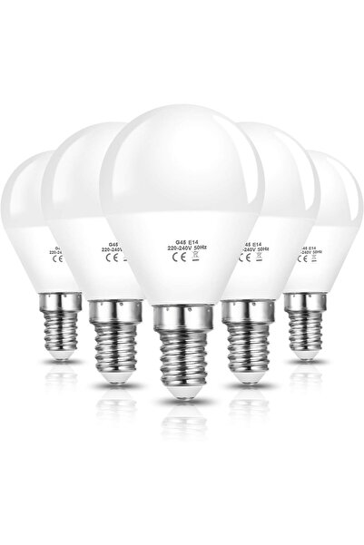 OEM Bec LED E14 G45, 5 buc., 6W (echivalent 40W), 600 lm, alb cald 3000K, făr...