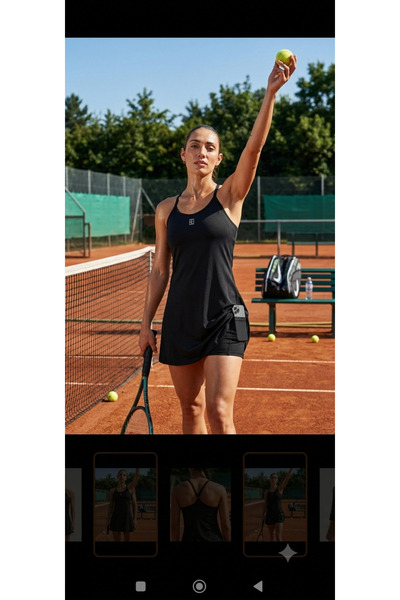 Nike Court Advantage Dress Court Kadın Siyah Tenis Elbisesi - Askılı, Mini, İ...