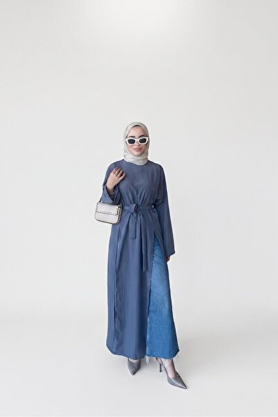 Lafela Oversize Ön ve Arka Derin Yırtmaçlı Maxi Tunik - Modal Kumaş