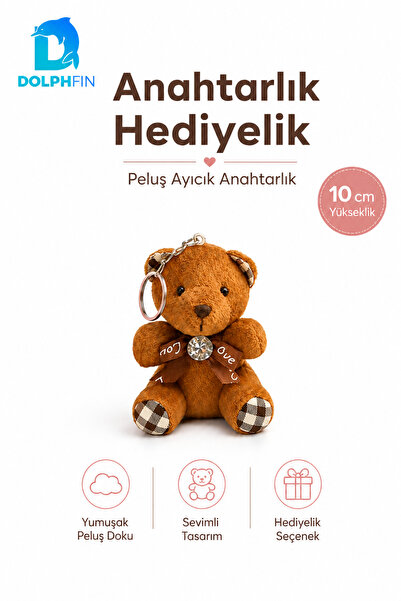 DolphFin Plush Teddy Bear Keychain 10 cm Bag Ornament Gift for Women and Girl...