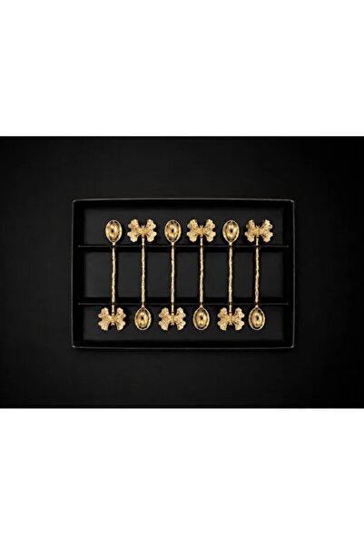 Simply Now Gold Butterfly Design 6-Piece Luxury Tea and Coffee Spoon Set - Sp...