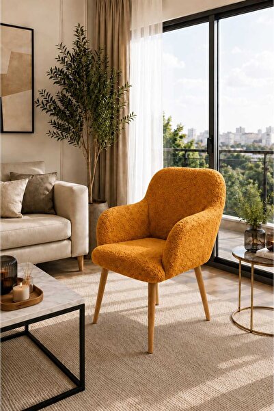 DEKOZUM LOREN Berjer Koltuk Tekli Çay Seti Koltuk Salon Bahçe Balkon Koltuk T...