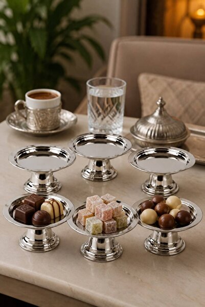 Bayev Set of 6 Silver Plated Decorative Coffee Side Serving Bowls, Sugar Bowl...