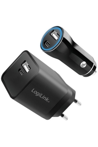LogiLink KIT ALIMENTATOR retea 220V + Auto LOGILINK, universal, 1 x USB-C / 1...