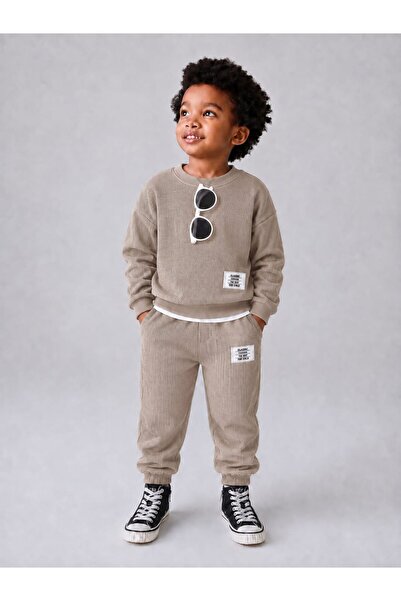 ciklet kids Boy's Wafle Top and Bottom Set