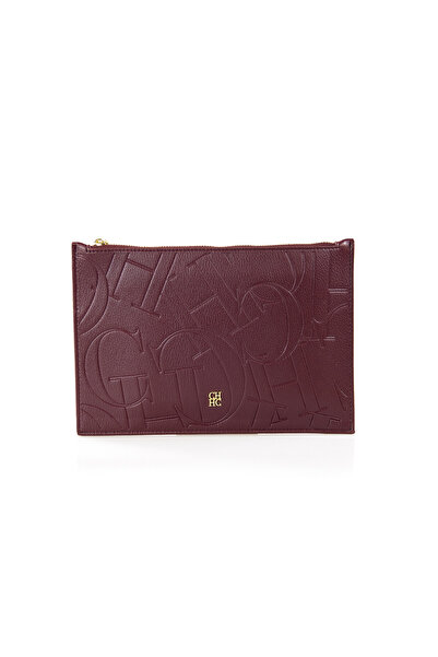 Carolina Herrera CHCH Embossed Letter Clutch, Zippered Coin Purse, Fashionabl...