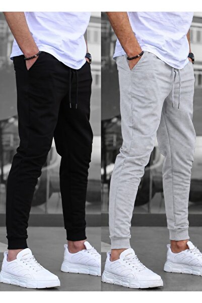 TORUK MAKTO Set of 2 Unisex Ribbed Leg Sweatpants Jogger Comfortable Fit Dail...