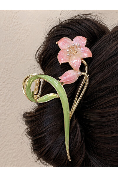 cityvision Pearlized Pink Color Lily Flower Design Metal Latch Buckle 11 cm -...