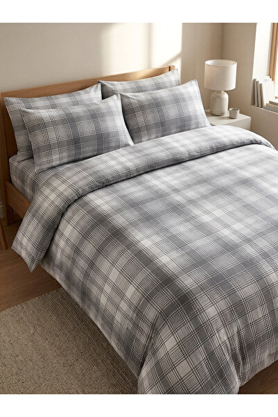 MORRİVAL 100% Natural Cotton Double Size Fitted Sheet Bedding Set with 4 Pill...