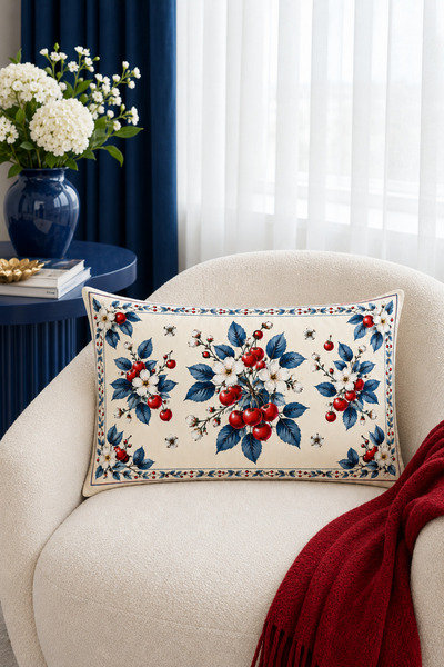 HOMESSA Cherry Blossom 2-Piece Throw Pillow Cover 35X55 cm