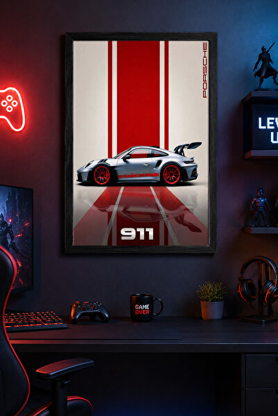 Charmbi Porsche 911 GT3RS Ξύλινη ζωγραφική τοίχου με αφίσα δώρου Premium Έκδο...